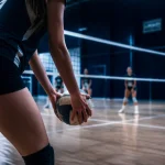 ASPTT Nice volley ball en gymnase, joueuse avec ballon