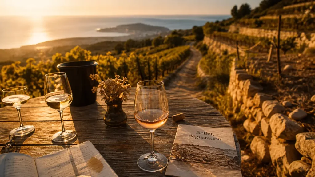 Cote d azur vineyards à Bellet : dégustation de vins blanc et rosé près de Nice