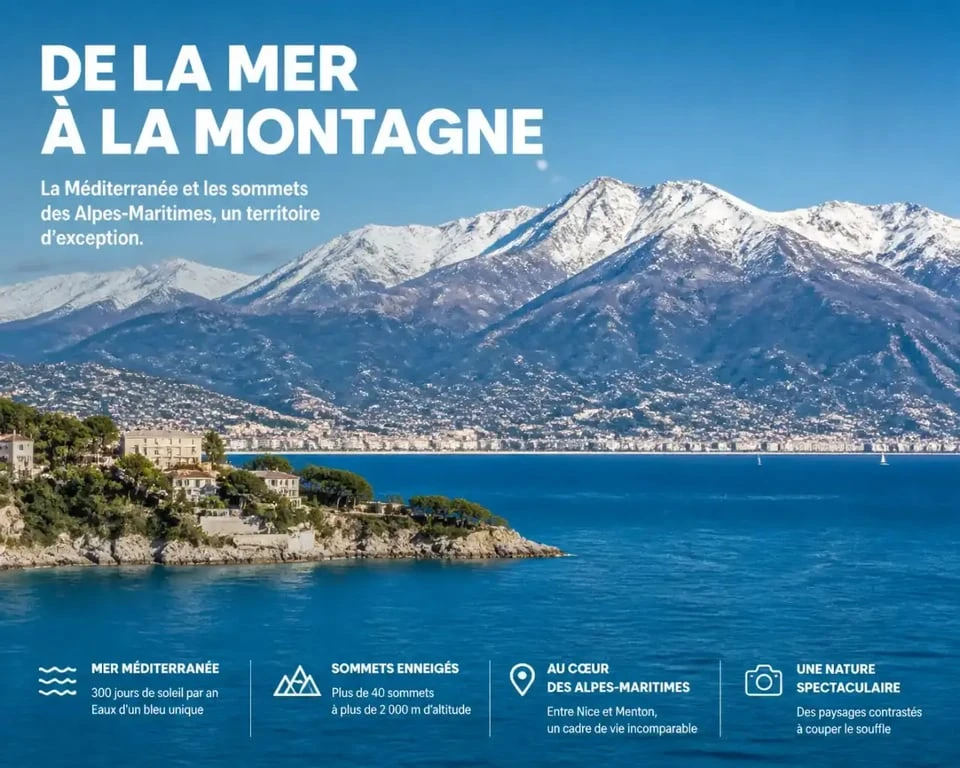 Contraste entre mer et montagne pour des vacances de noel cote d azur