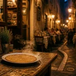 good restaurants nice old town : ruelle du Vieux-Nice, socca fumante