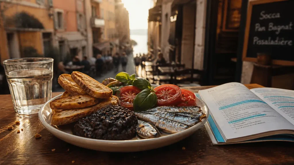 guide du routard nice restaurants : assiette niçoise au Vieux-Nice, spécialités et bonnes adresses