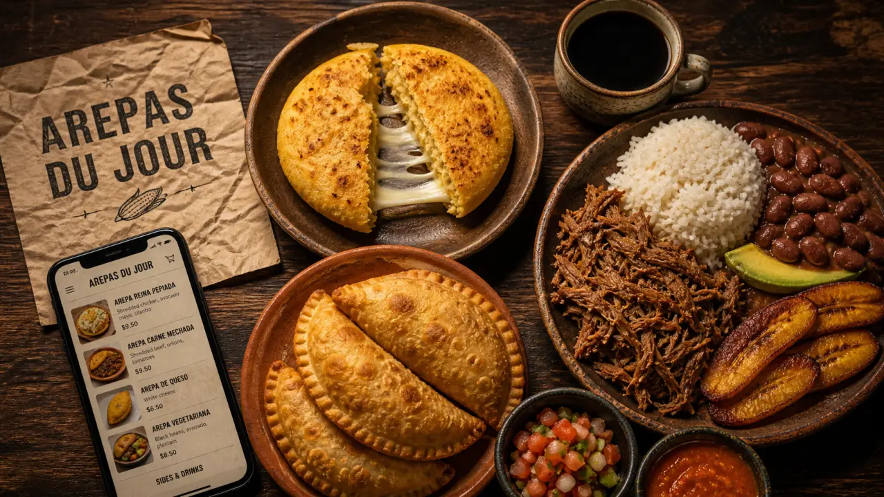 Nice Colombian Restaurants : arepa, empanadas et bandeja paisa à Nice, vue de dessus