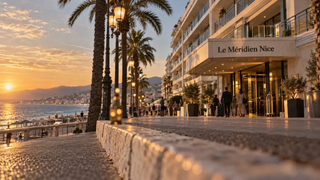 Le 1 Promenade des Anglais abrite Le Méridien Nice, face à la baie des Anges