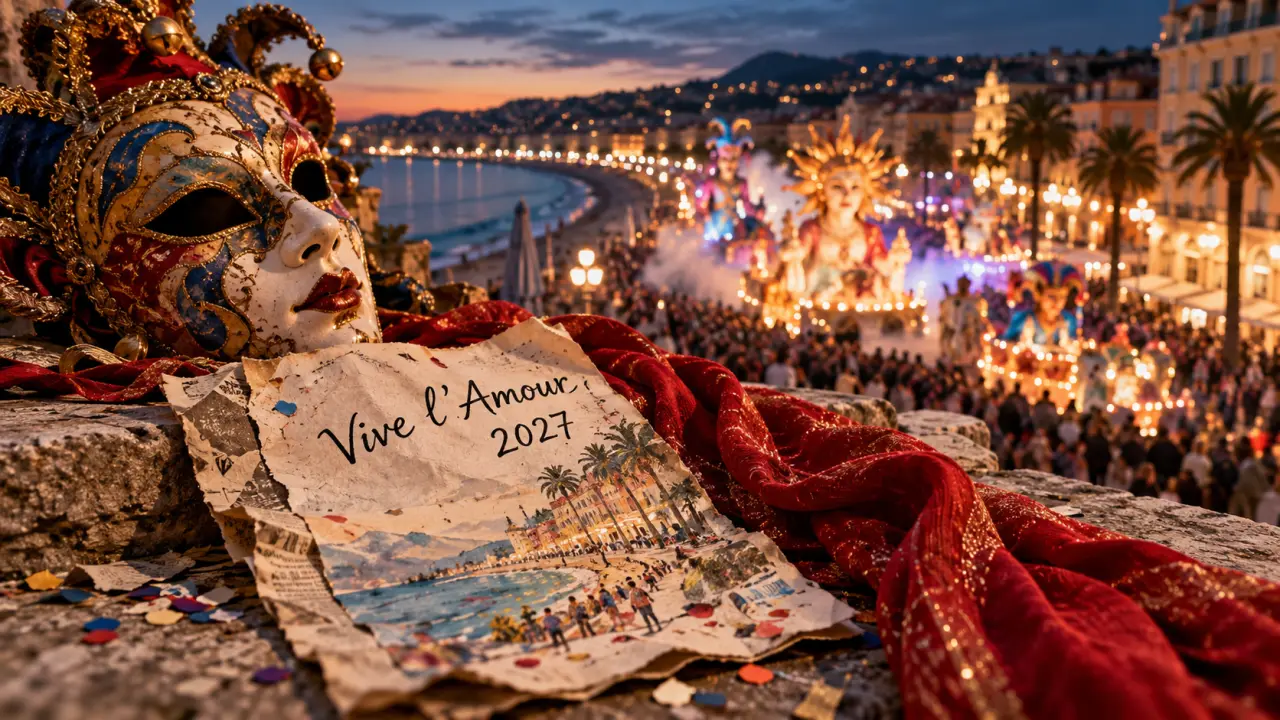 Date carnaval de Nice 2027 du 9 au 28 février, masque de carnaval à Nice