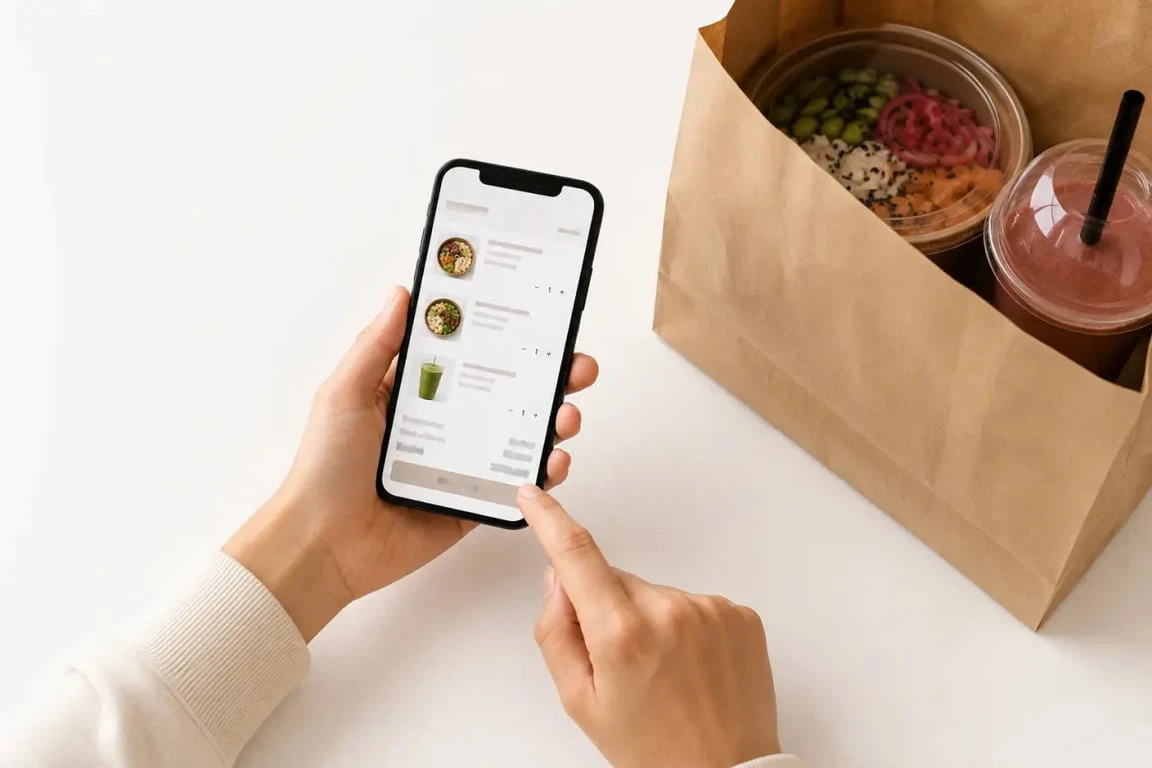 oakberry vieux nice : commande en ligne et livraison d'un bowl sur smartphone