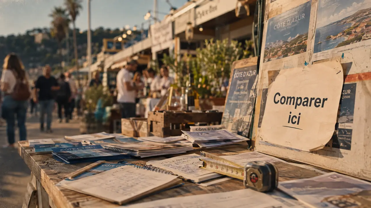 Foire cote d azur : table de brochures et repères de visite