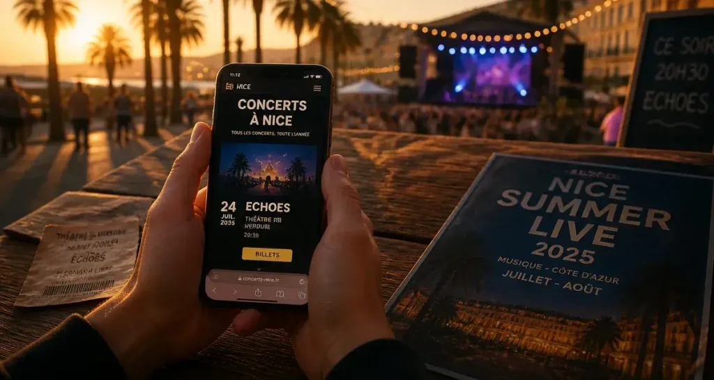 Gigs in Nice France : page concerts dates et billets sur téléphone