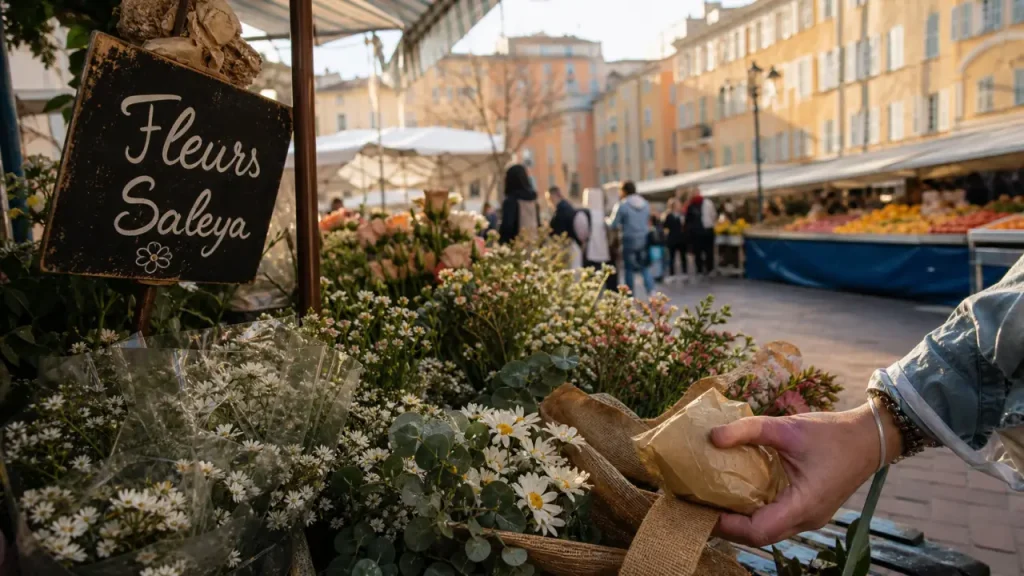 Marché Nice : fleurs du cours Saleya, Vieux-Nice