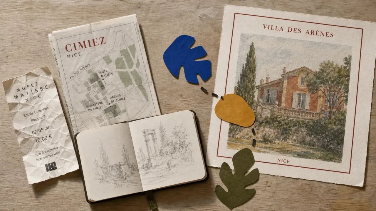 Musée matisse nice : plan Cimiez et collections, billet et croquis