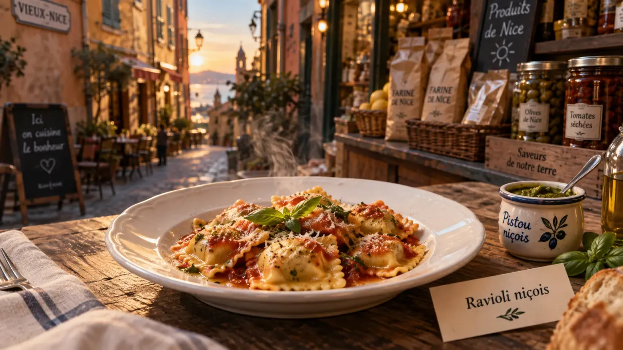 Ravioli vieux nice dans une ruelle du Vieux-Nice
