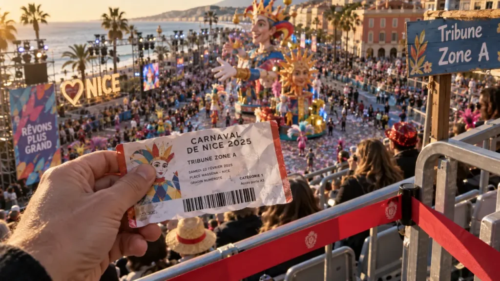 Places du Carnaval de Nice : tribune ou zone piétonne, quel billet choisir ?
