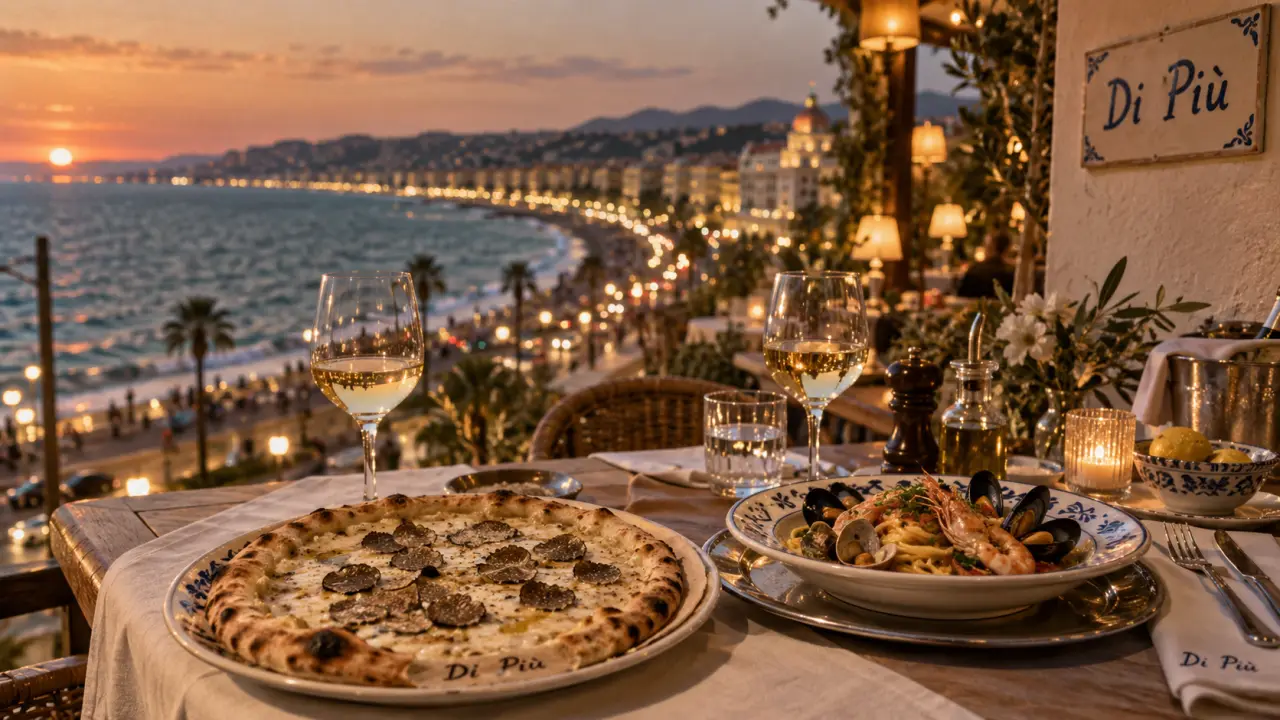 Restaurant italien Nice promenade des Anglais, vue mer, Di Più
